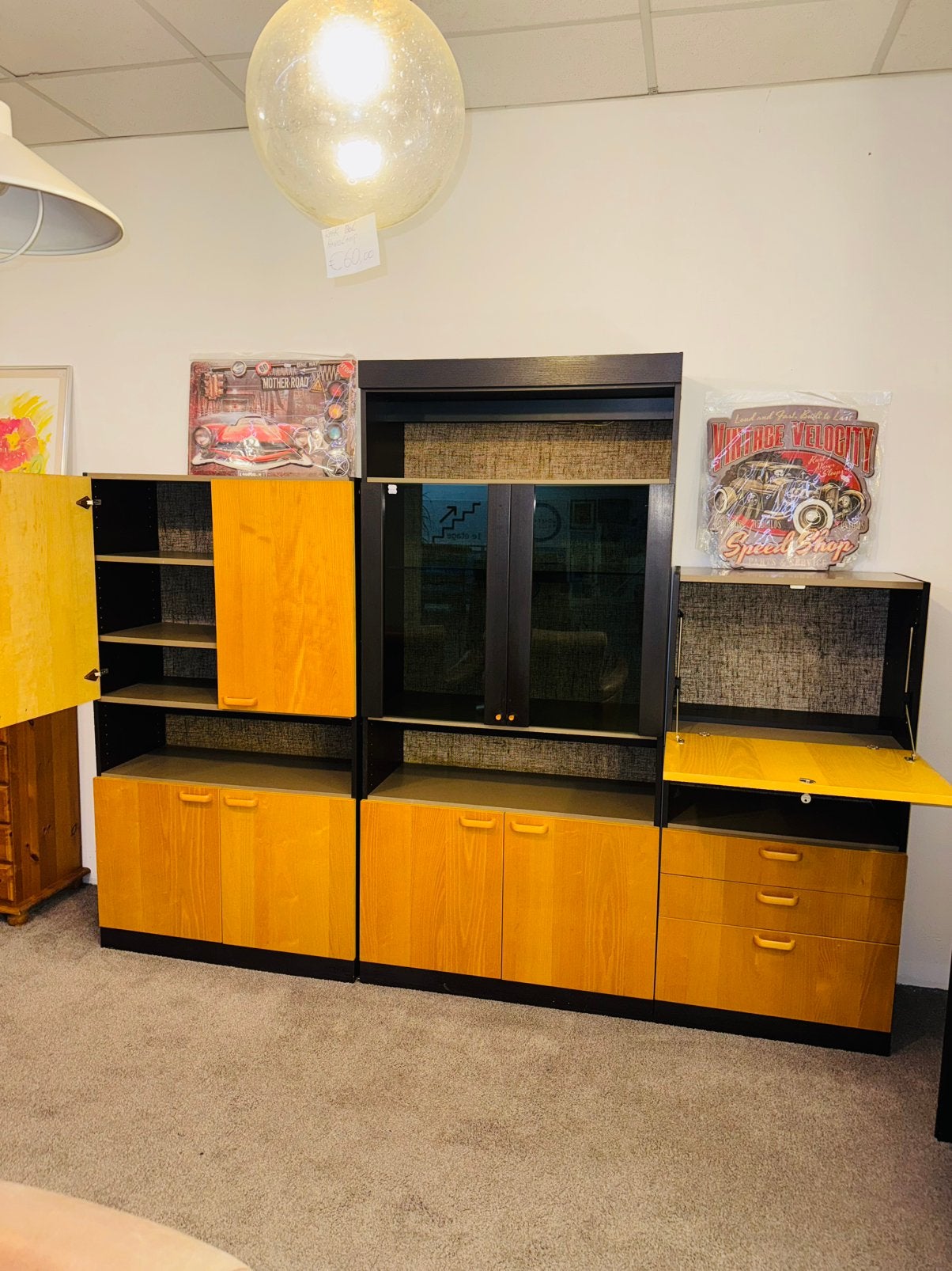 Vintage modulair wandmeubel wandkast, Huis en Inrichting, Ophalen, A, A, A