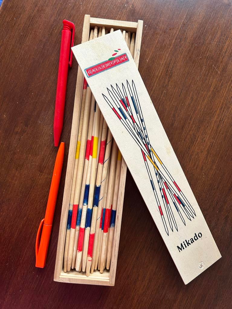 Mikado spel in houten doosje, Ophalen, Zo goed als nieuw