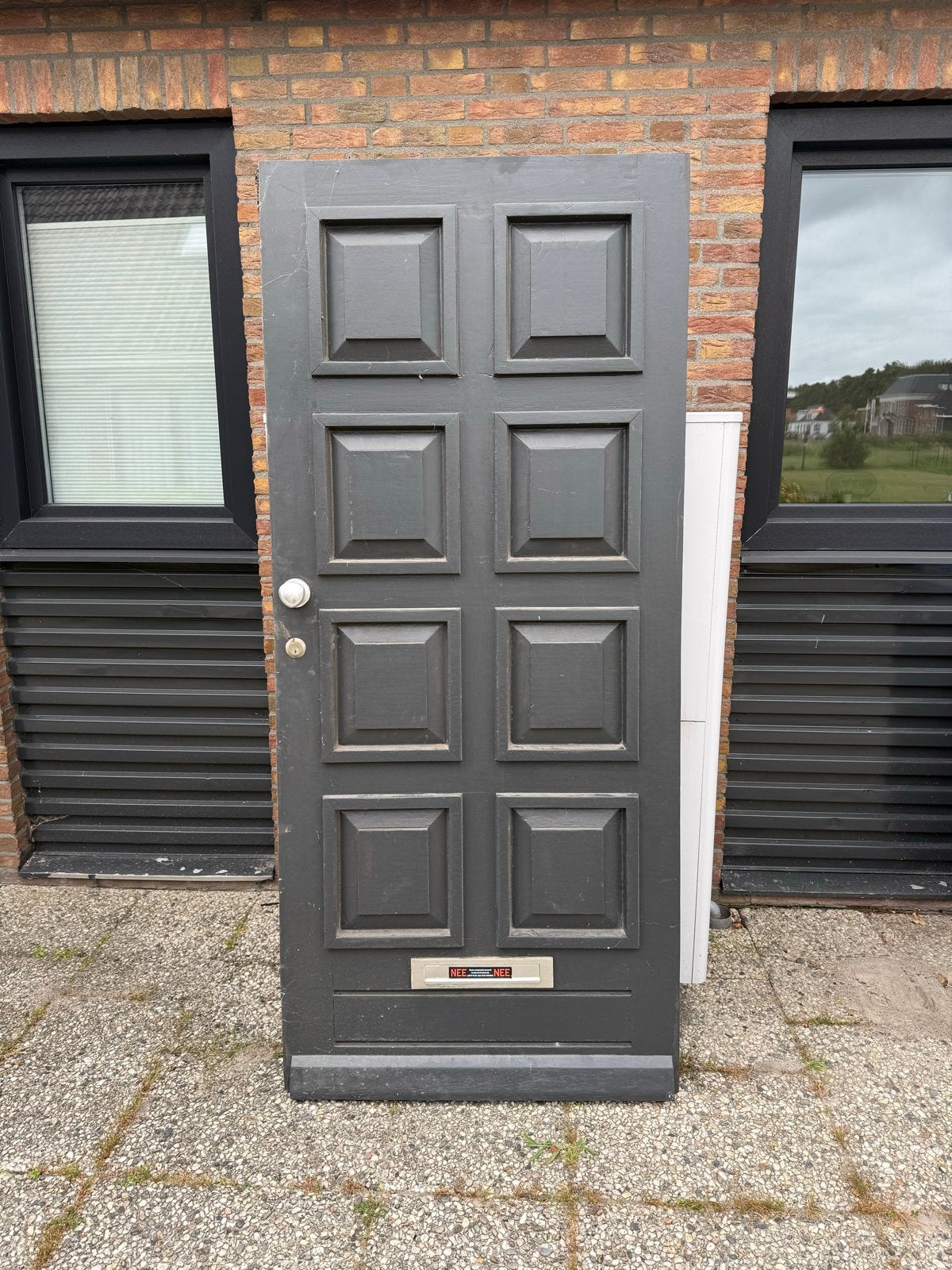 Merbau Meranti Hardhouten Voordeur 93x212 cm, Ophalen, Gebruikt, 80 tot 100 cm, Buitendeur