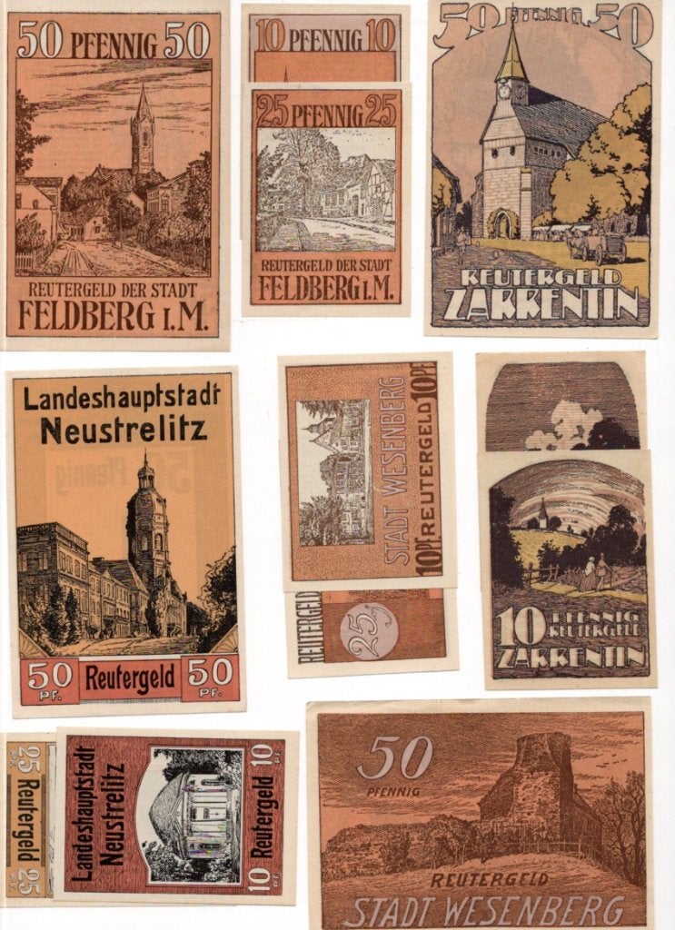 bankbiljetten Reutergeld, Verzenden, Duitsland, Setje