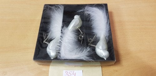 354 ] vogeltjes met klip wit, Diversen, Kerst, Ophalen of Verzenden, 'T Olde Gre-j, Info@toldegrej.nl, Endepoelstraat 20f Didam