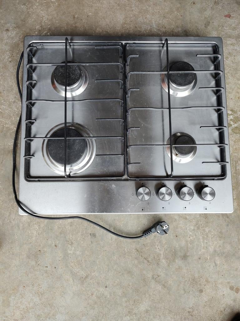 Ikea HBT S00S PLGTCW 4-pits gaskookplaat met e-ontst. 60cm, Ophalen, Gebruikt, Minder dan 85 cm, 4 kookzones