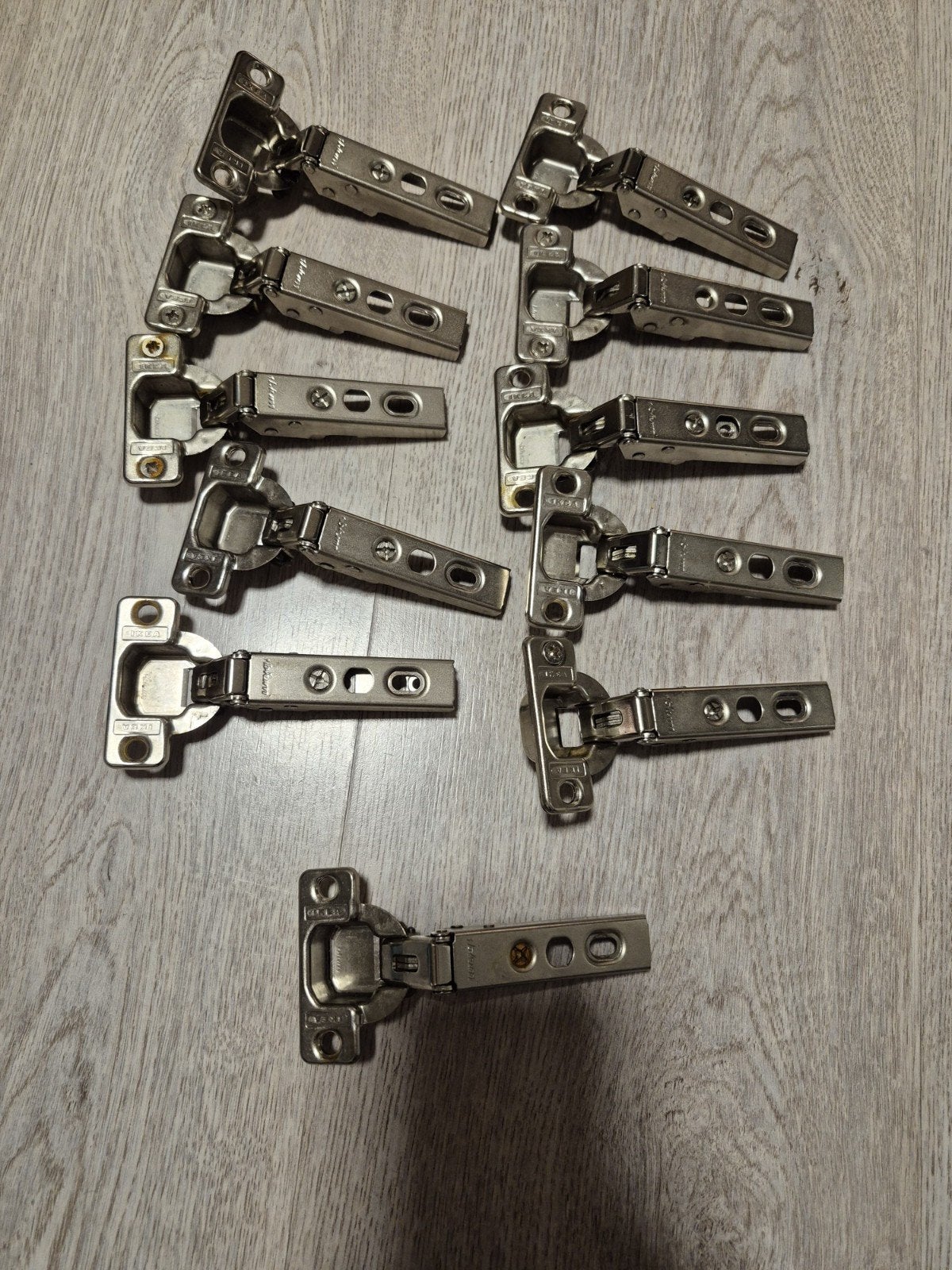 Set van 11 ikea scharnieren, Ophalen of Verzenden, Gebruikt, Rvs, Scharnier