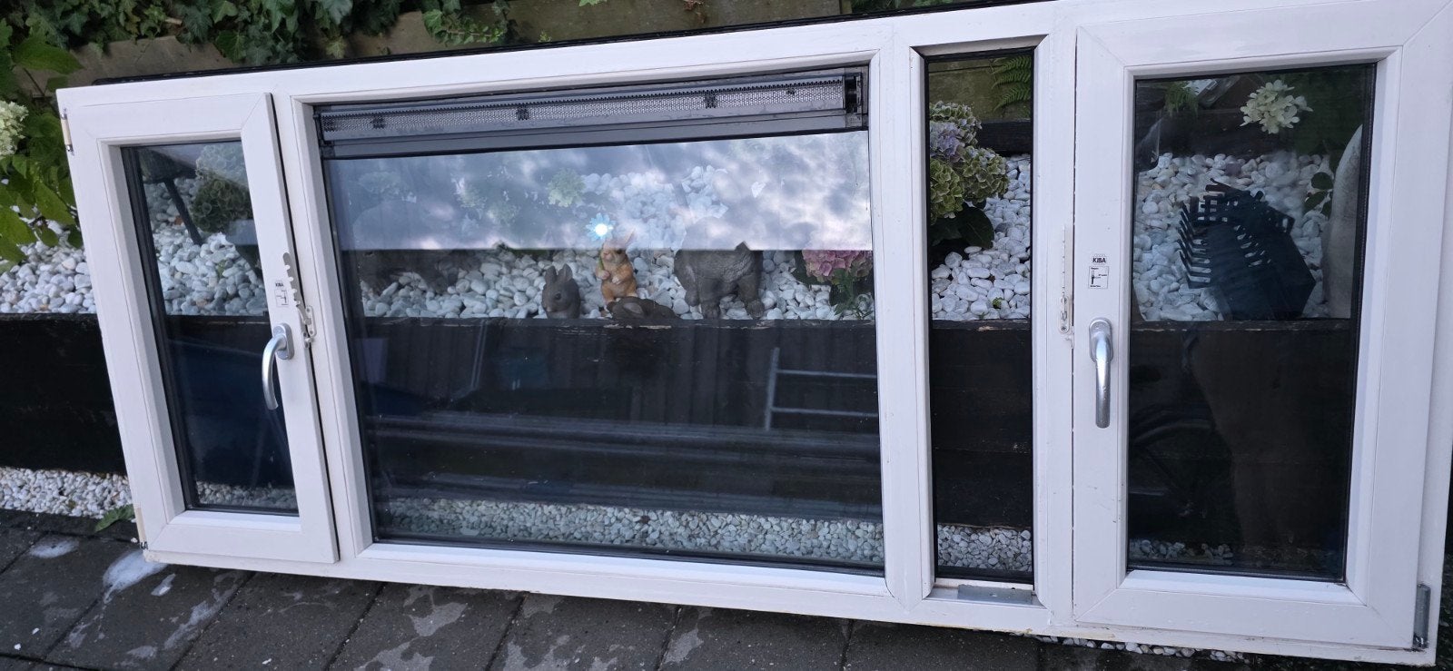 Gebruikt gevelraam met dubbelglas, 220x107 cm, Gevelraam of Ruit, Gebruikt, 80 tot 120 cm, Ophalen of Verzenden