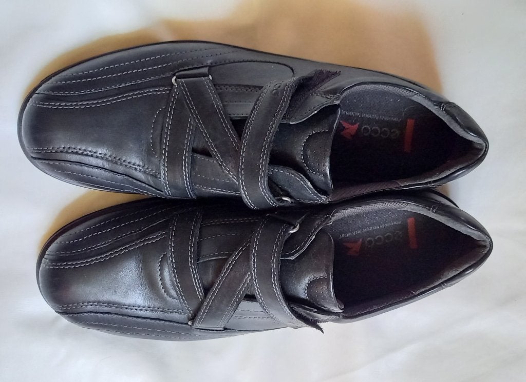 zwarte Ecco leren klittenbandschoenen, Zwart, Overige typen, Ophalen of Verzenden, Zo goed als nieuw