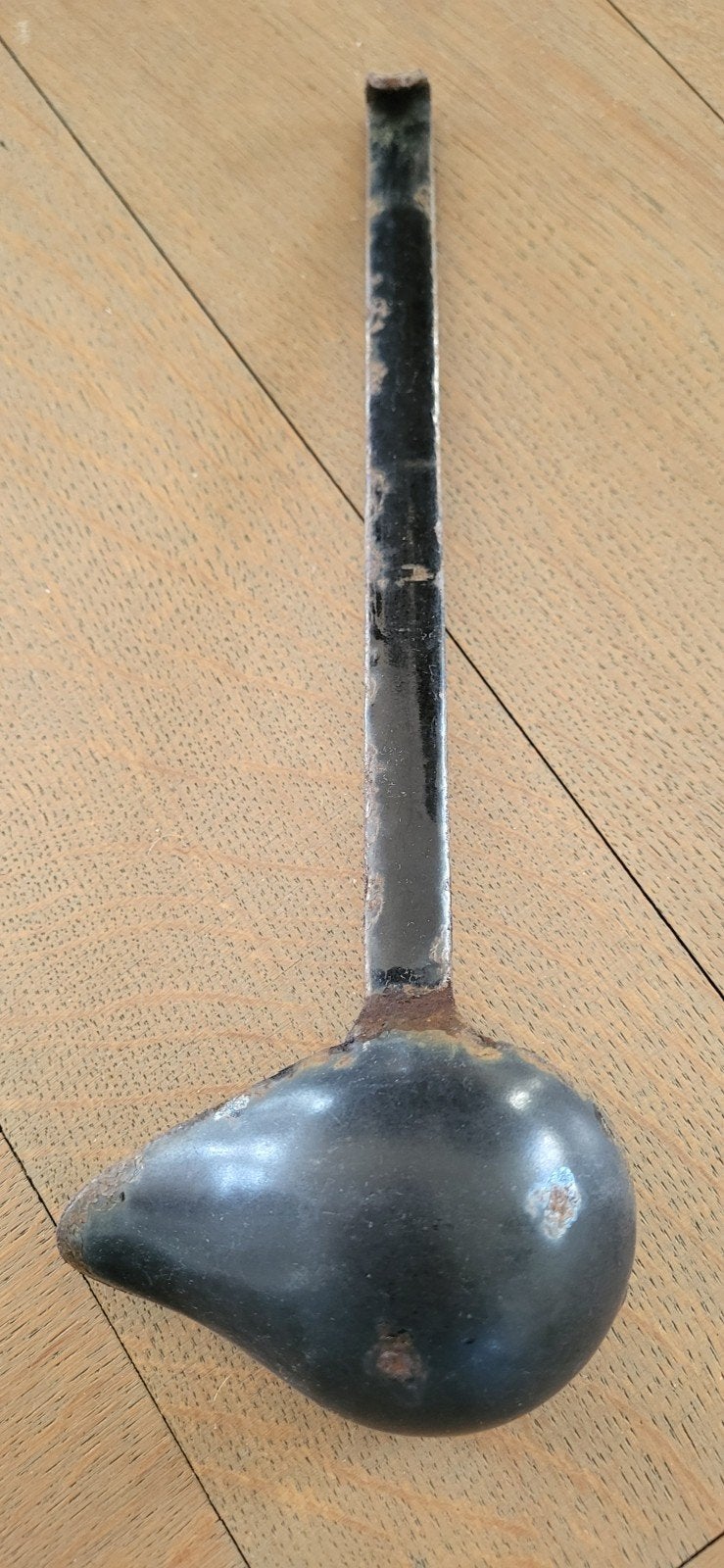 Zwarte Emaille Pollepel/Soeplepel - 27cm, Ophalen of Verzenden