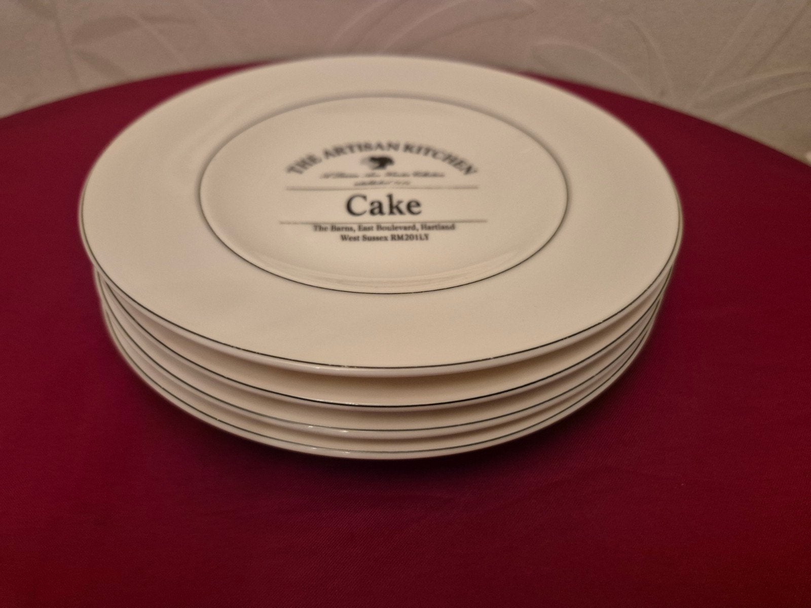 Set van 4 'The Artisan Kitchen' Cake borden, Overige merken, Ophalen of Verzenden, Zo goed als nieuw, Bord(en)