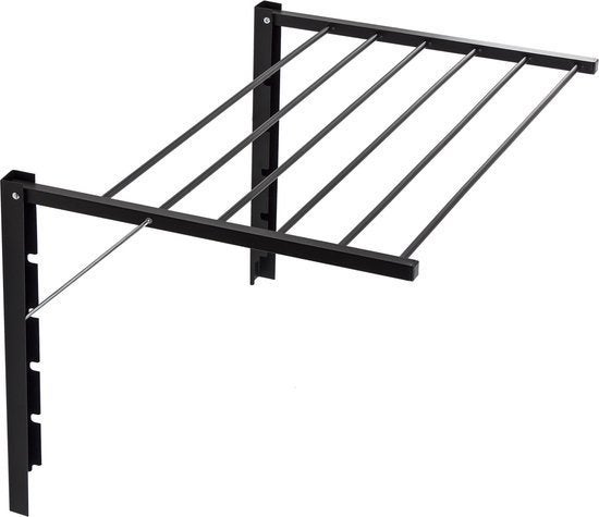 Opklapbare badkamerdroger - 90 cm Zwart, Ophalen, Nieuw, Wasrek
