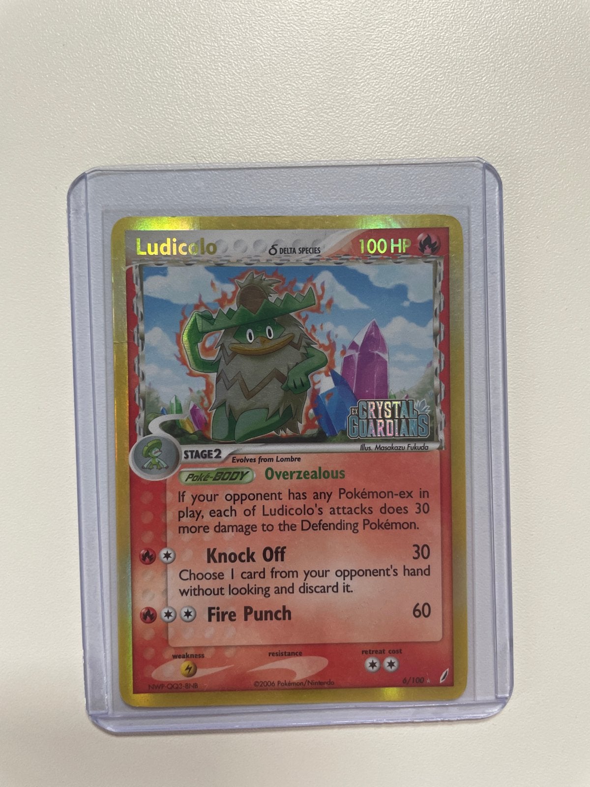 Ludicolo Reverse holo Pokémon Kaart EX crystal guardians, Ophalen of Verzenden, Gebruikt, Losse kaart
