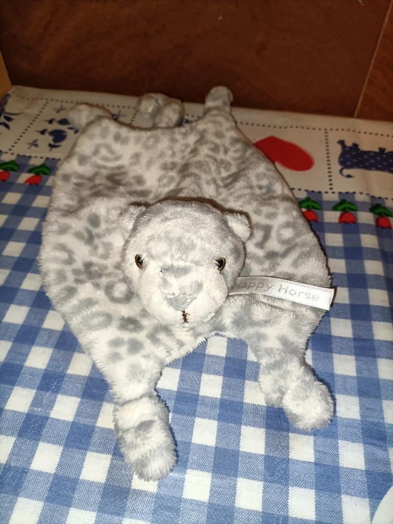 Happy Horse Panther Peppy knuffeldoekje grijs met wit, Ophalen of Verzenden, Zo goed als nieuw