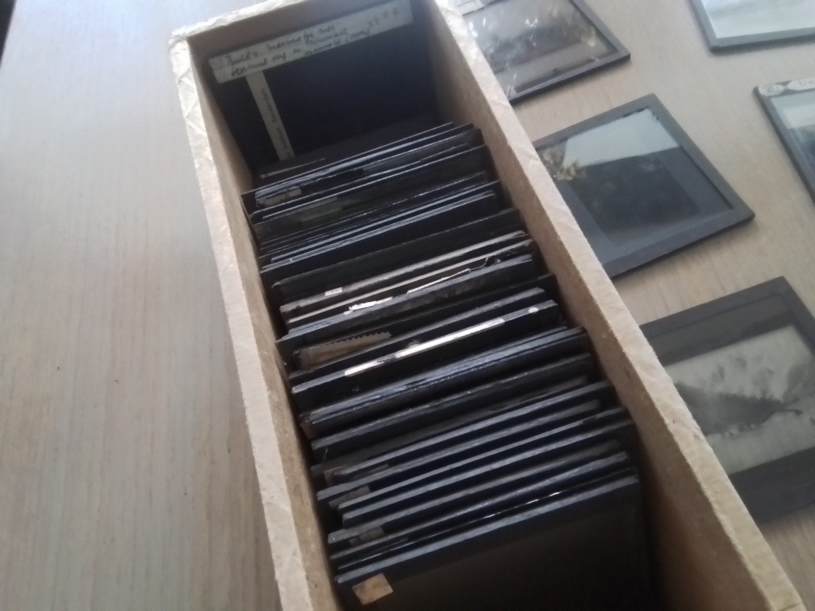 antieke lot van glazen foto's,  62 stuks, Ophalen of Verzenden, Voor 1940, Gebruikt