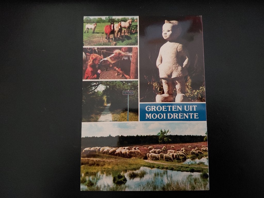 groeten uit mooi Drenthe, gelopen, 1975 o.a Bartje, Verzenden, 1960 tot 1980, Gelopen, Drenthe