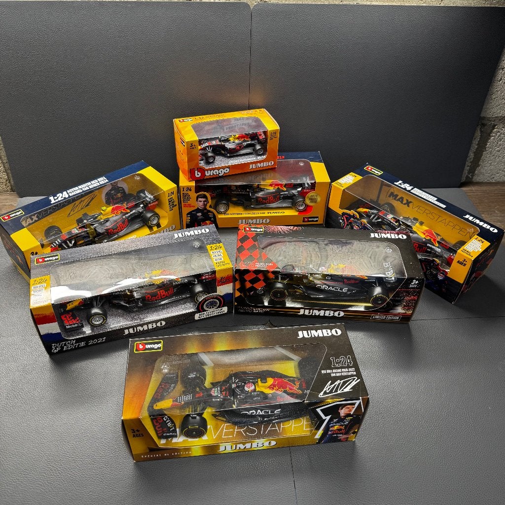 Max Verstappen 7 stuks Jumbo modelauto’s jaren 2017 t/m 2023, Ophalen, Nieuw, Bburago