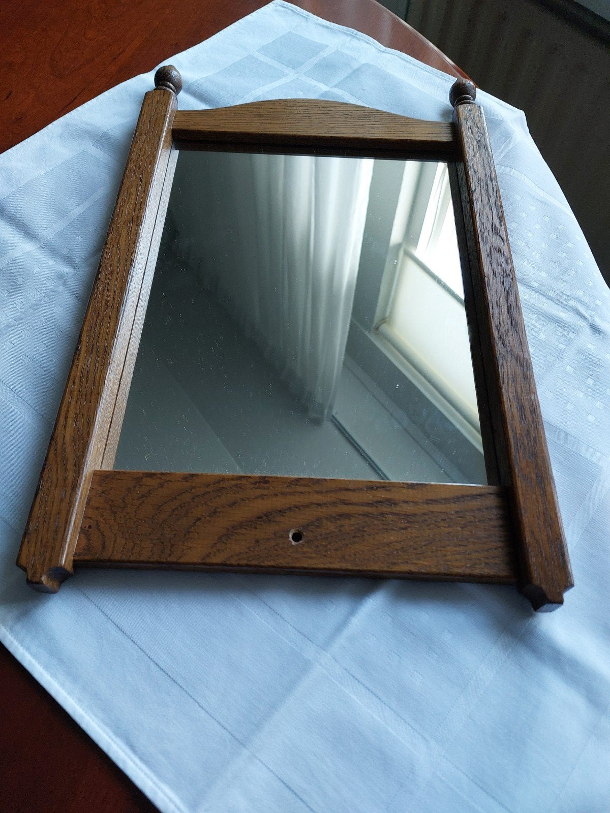 Spiegel, Meubelfabriek Oisterwijk Eiken hout, Ophalen of Verzenden, Rechthoekig, Minder dan 50 cm, Minder dan 100 cm