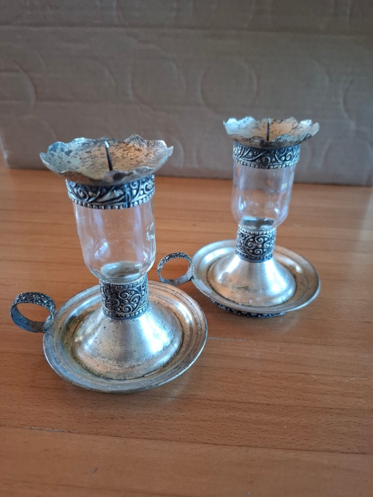Prachtige oosterse kandelaar met gegraveerde details, Ophalen of Verzenden