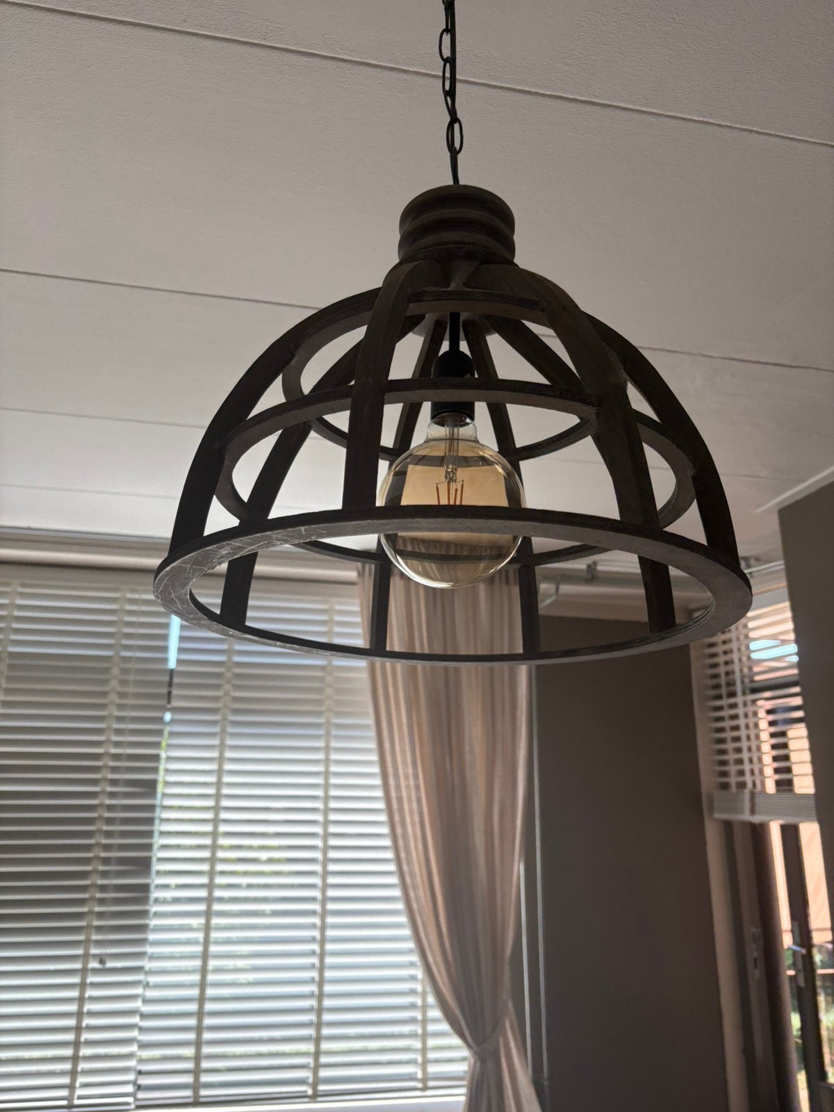 Hanglamp. Bruin, Huis en Inrichting, Lampen | Hanglampen, Ophalen, Zo goed als nieuw, Hout