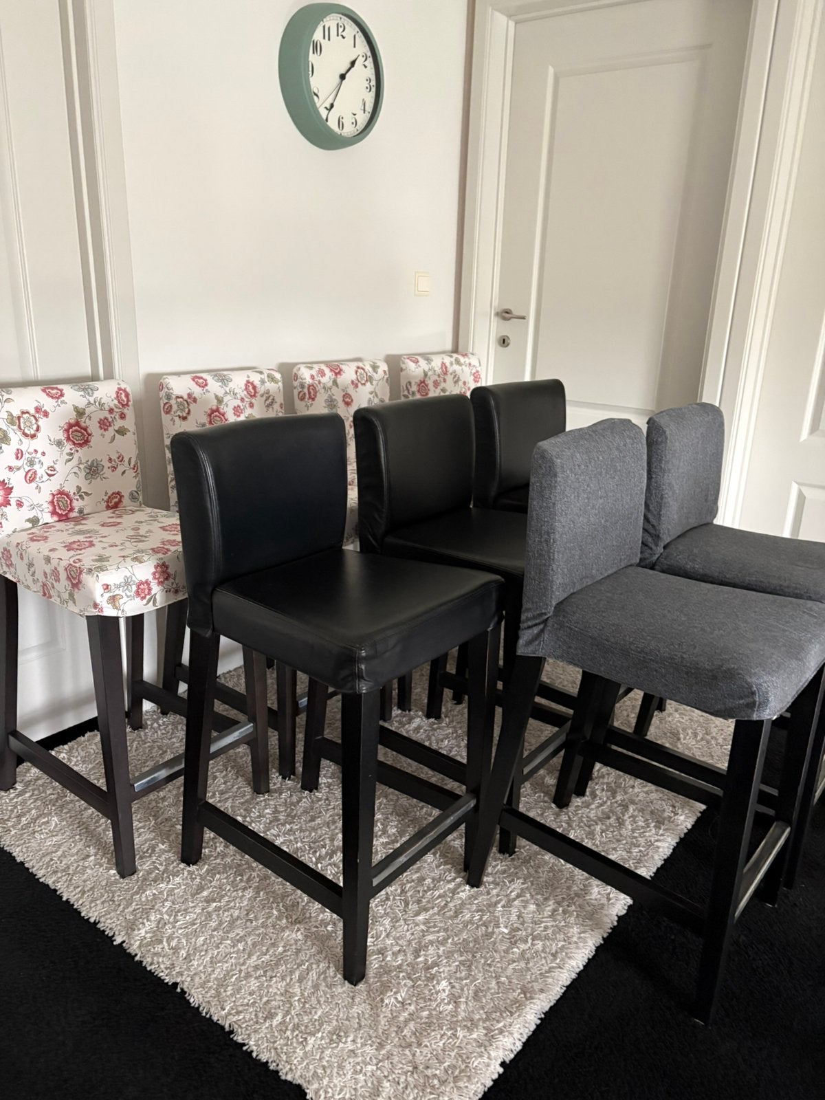 Barkrukken Ikea Henriksdal 9 stuks, Huis en Inrichting, Barkrukken, Ophalen, Met voetsteun, 60 tot 90 cm, Hout