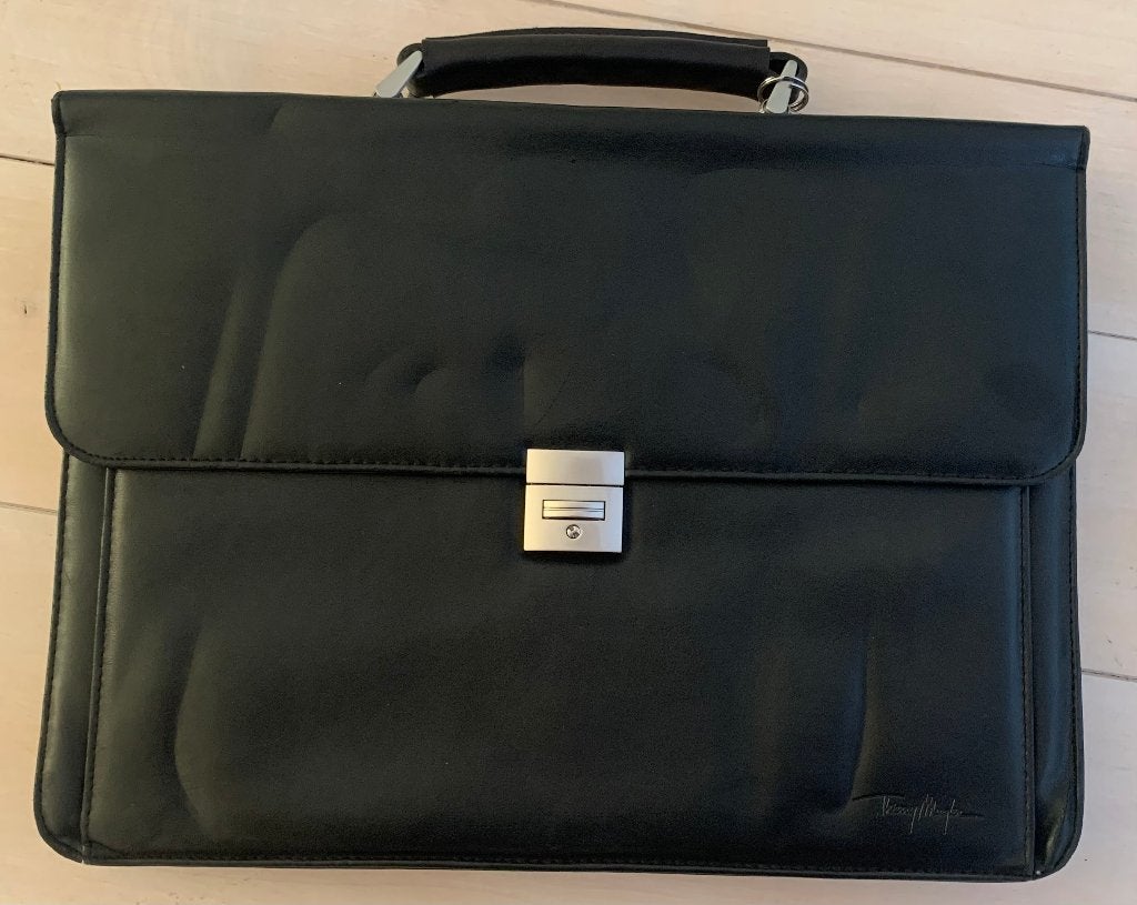 Te koop nette leren zwarte akte tas, Overige merken, Zwart, Ophalen of Verzenden, Zo goed als nieuw