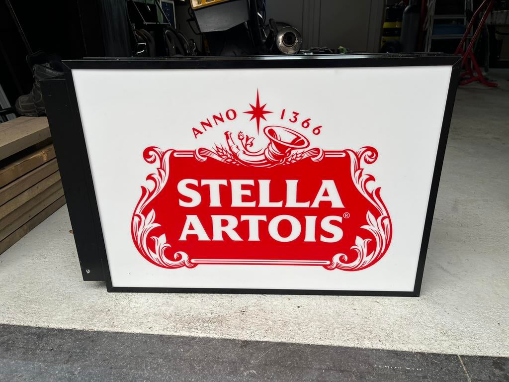 Stella Artois lichtbak dubbelzijdig lichtreclame, Verzamelen, Ophalen of Verzenden, Zo goed als nieuw, Lichtbak of (neon) lamp
