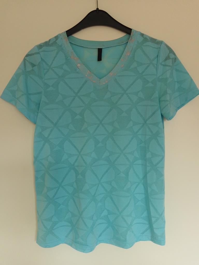 T-shirt Jensen met luchtig gaatjes patroon maat M, Kleding | Dames, Maat 38/40 (M), Jensen, Blauw, Ophalen of Verzenden