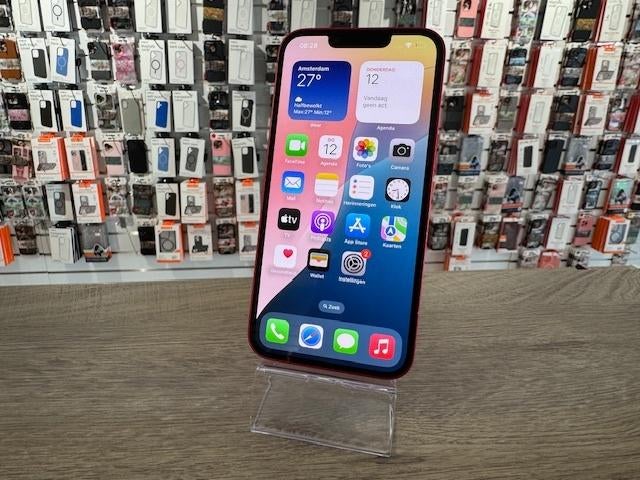 iPhone 14 128GB Rood - Nieuwstaat & Garantie! Batt: 100%, Apple, Zo goed als nieuw, Zonder simlock, 128 GB