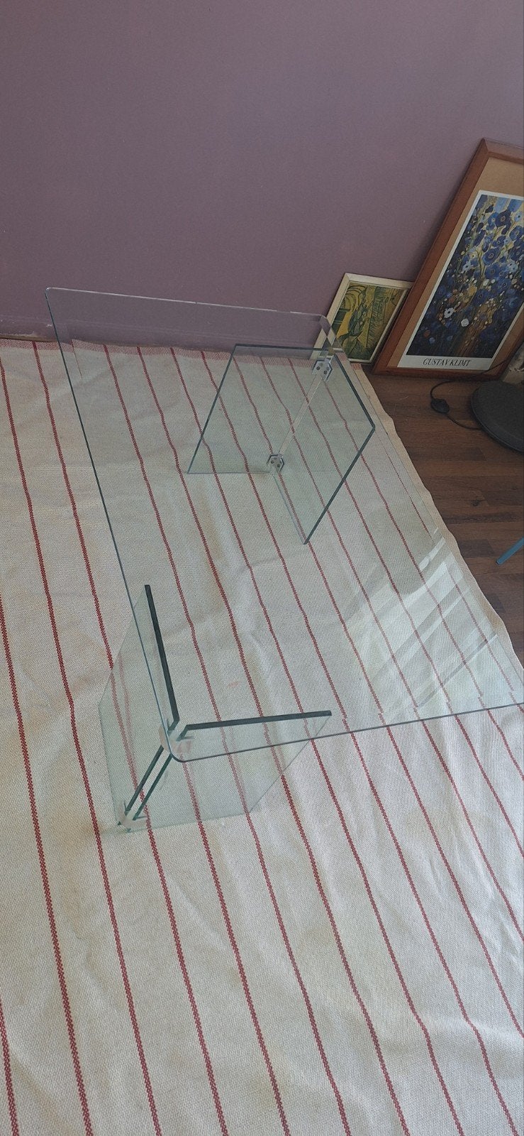 Glazen salontafel 110x70x44 cm, Ophalen, Gebruikt, 100 tot 150 cm, 50 tot 100 cm