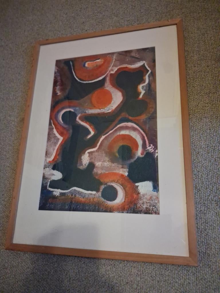 Abstract Kunstwerk in Houten Lijst, Ophalen
