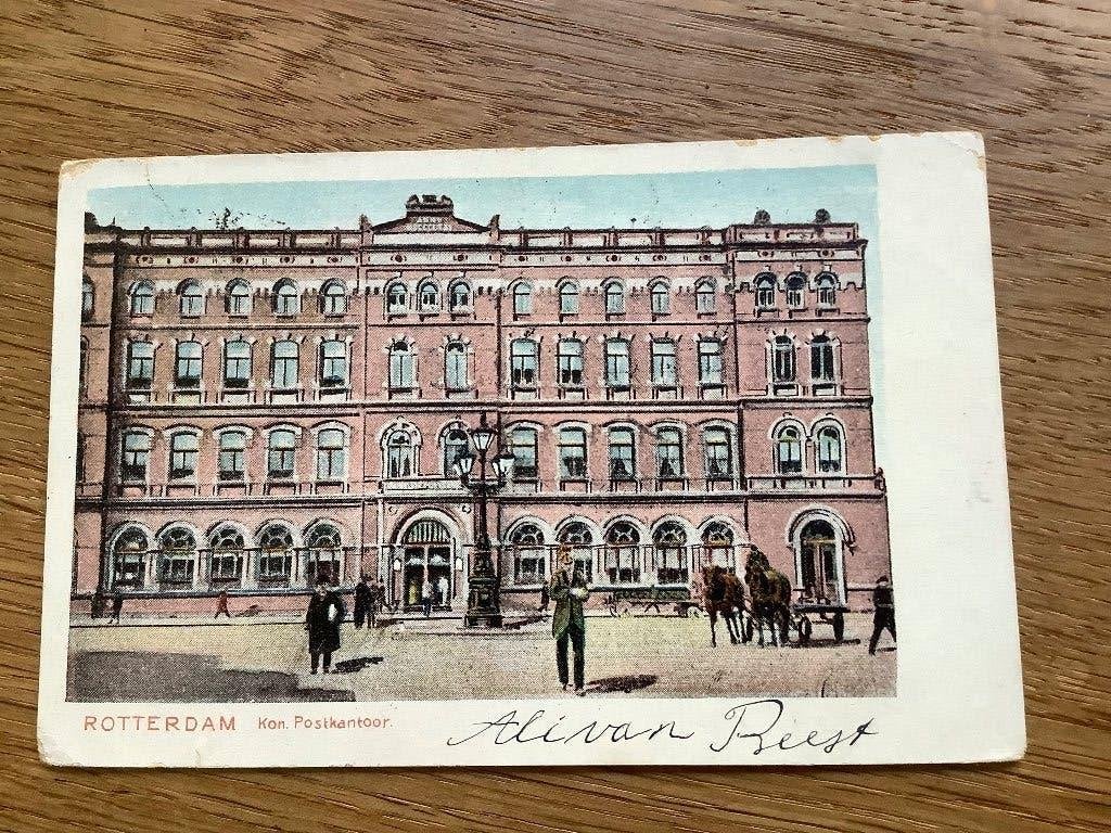 Rotterdam 1906 Koninklijk Postkantoor aan Alblas Waddinxveen, Ophalen of Verzenden, Voor 1920, Gelopen, Zuid-Holland