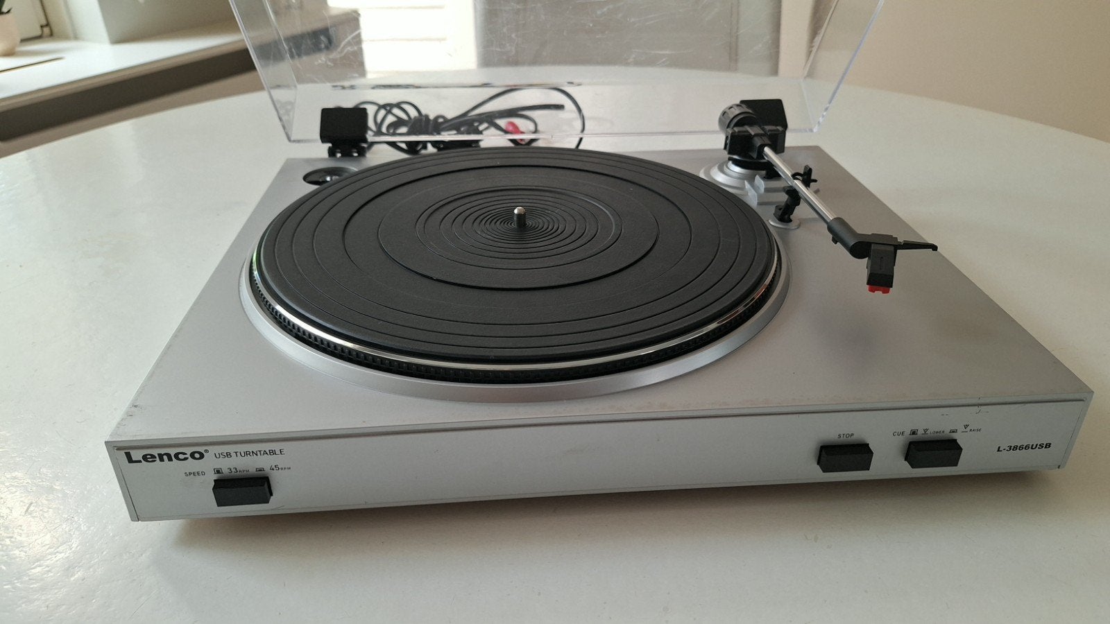 Lenco L-3867 USB Platenspeler - Zilver + Technics platensper, Gebruikt, USB-aansluiting, Platenspeler, Ophalen