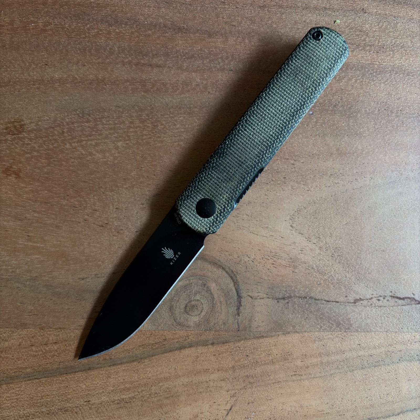Kizer feist, black micarta, Ophalen of Verzenden, Zo goed als nieuw