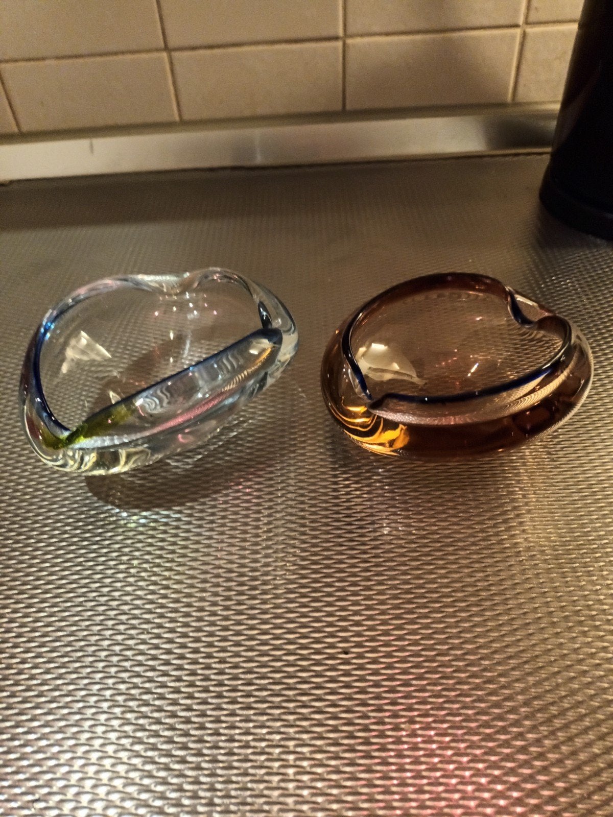Vintage Murano-stijl glazen asbakken/schalen Sommerso techni, Ophalen of Verzenden