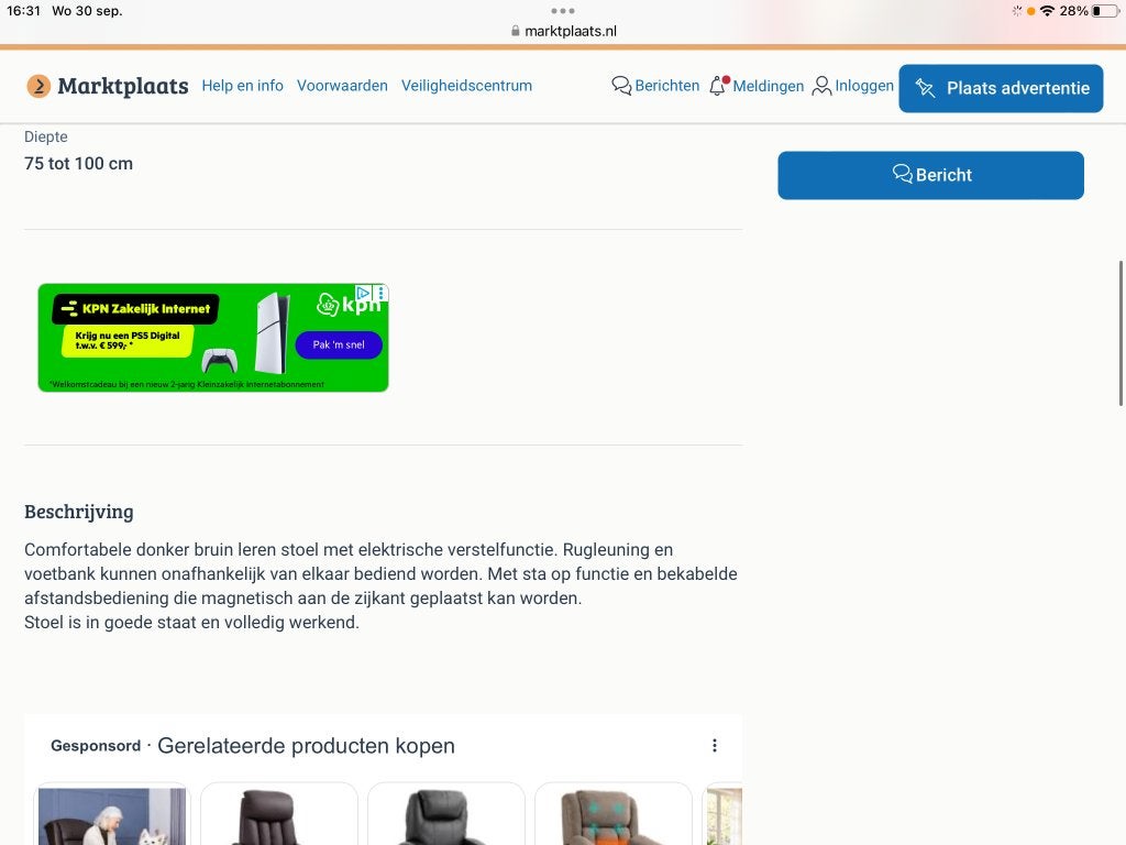Sta op stoel, Huis en Inrichting, Ophalen of Verzenden, Zo goed als nieuw, 50 tot 75 cm