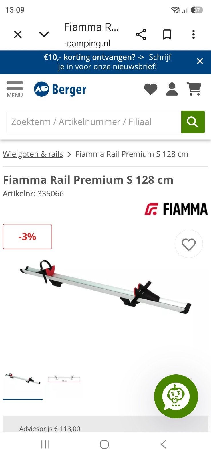Fiamma Rail Premium S, Auto diversen, Ophalen
