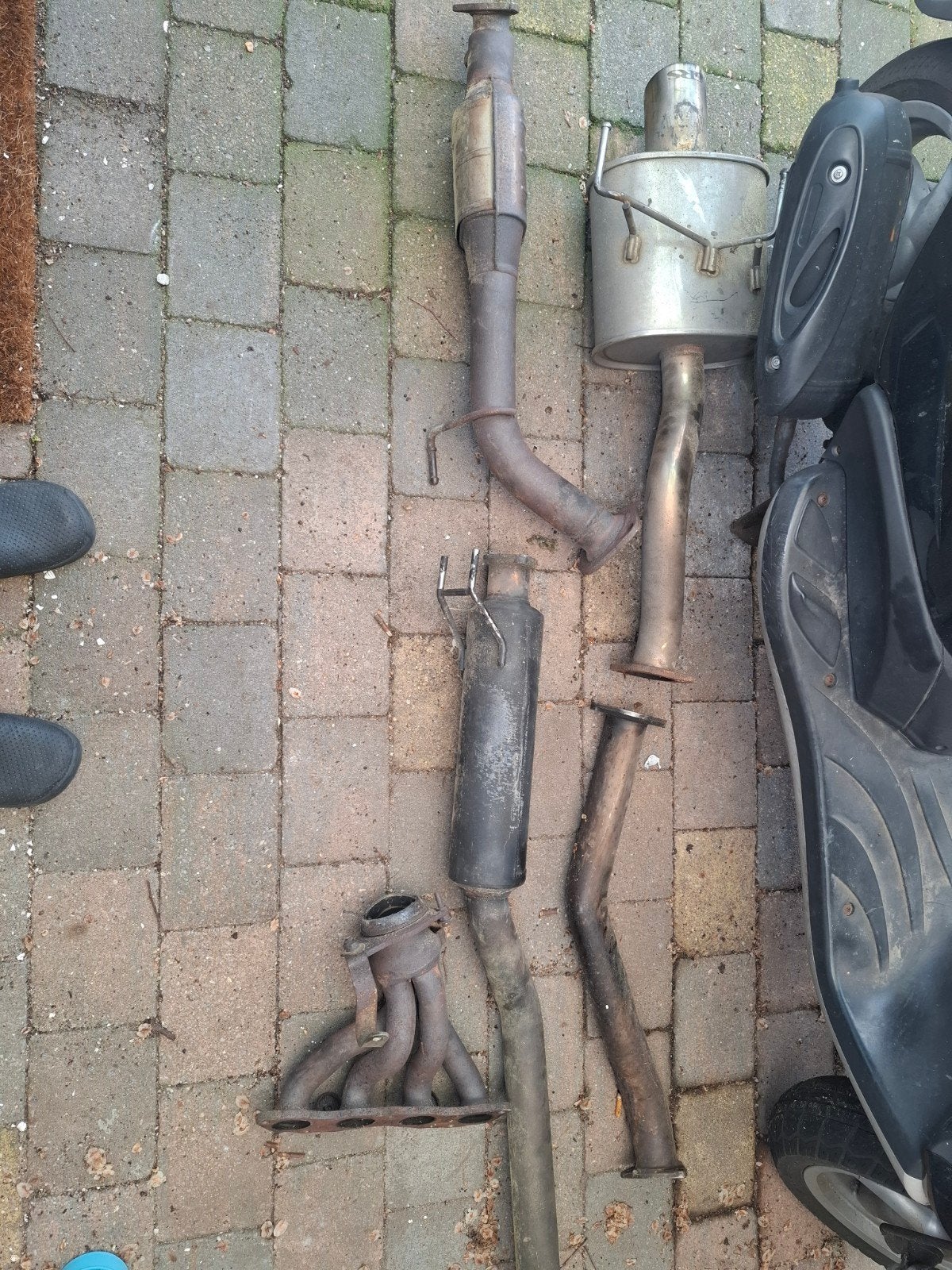 Honda EP3 uitlaatlijn met katalysator en SRS einddemper., Ophalen of Verzenden, Gebruikt, Universele onderdelen