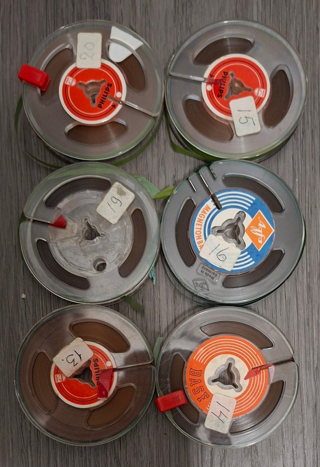 6 bandrecorder bandjes 7,5 cm - Philips en Agfa, Ophalen of Verzenden, Onderdeel, Met banden