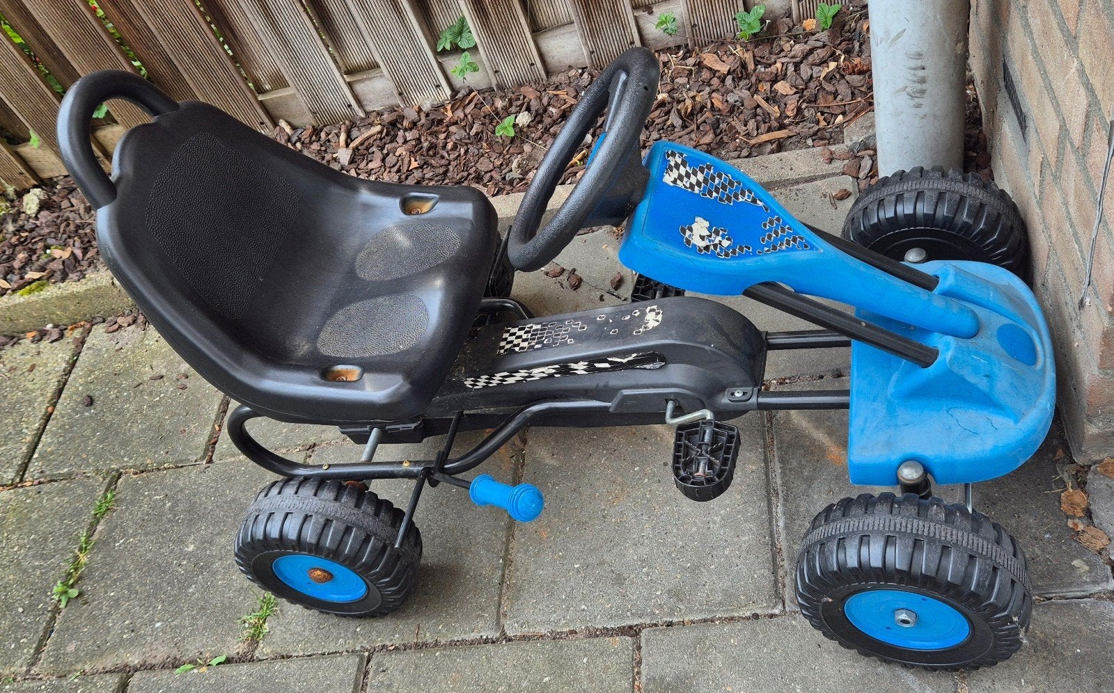 Kinderskelter Go-Kart blauw/zwart, Ophalen, Gebruikt, Overige merken