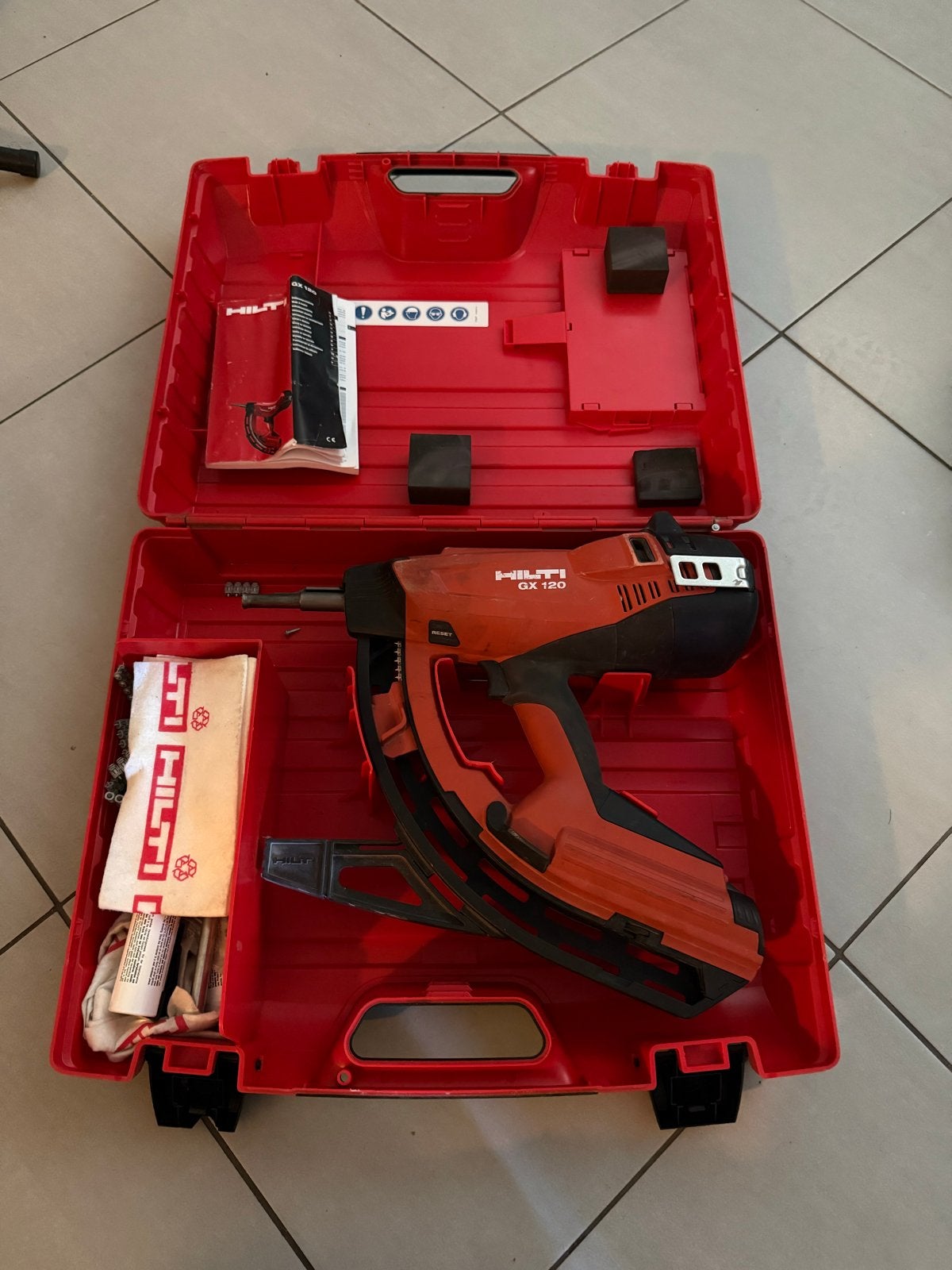 Hilti GX 120 Gasbetonnagelaar - Zo goed als nieuw, Ophalen, Zo goed als nieuw, Tacker/nietmachine, Hilti