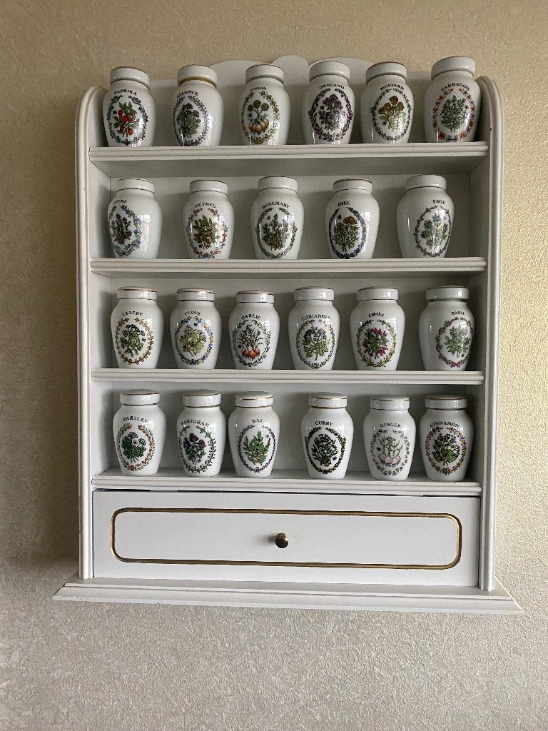 Kruidenrek met porseleinen potjes, Ophalen, Steen/keramiek, Wit, Overige merken