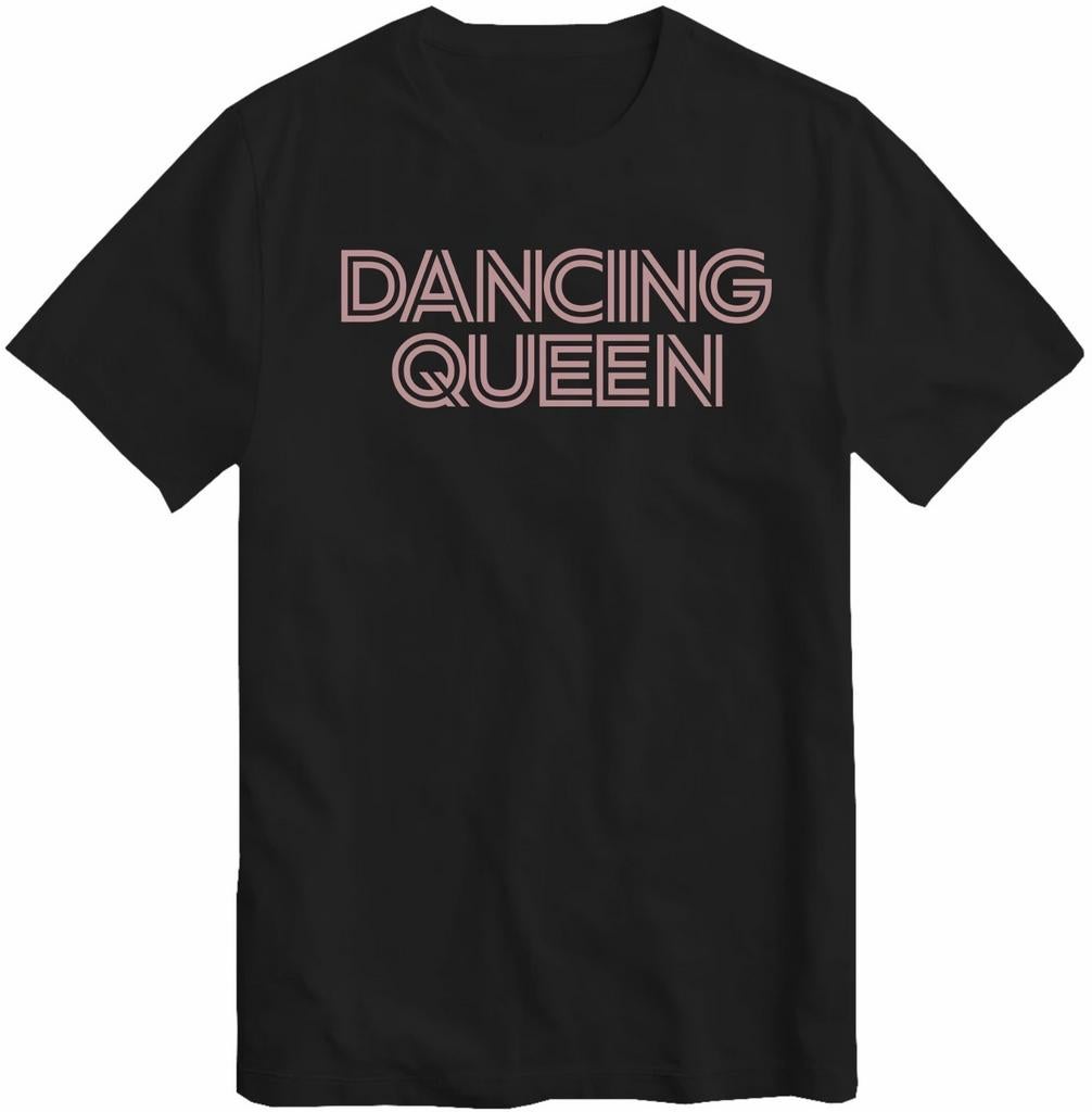 Dancing Queen T-Shirt Vintage Disco 70's Rose Goud, Kleding | Dames, T-shirts, Maat 38/40 (M), Verzenden, Zwart, Nieuw