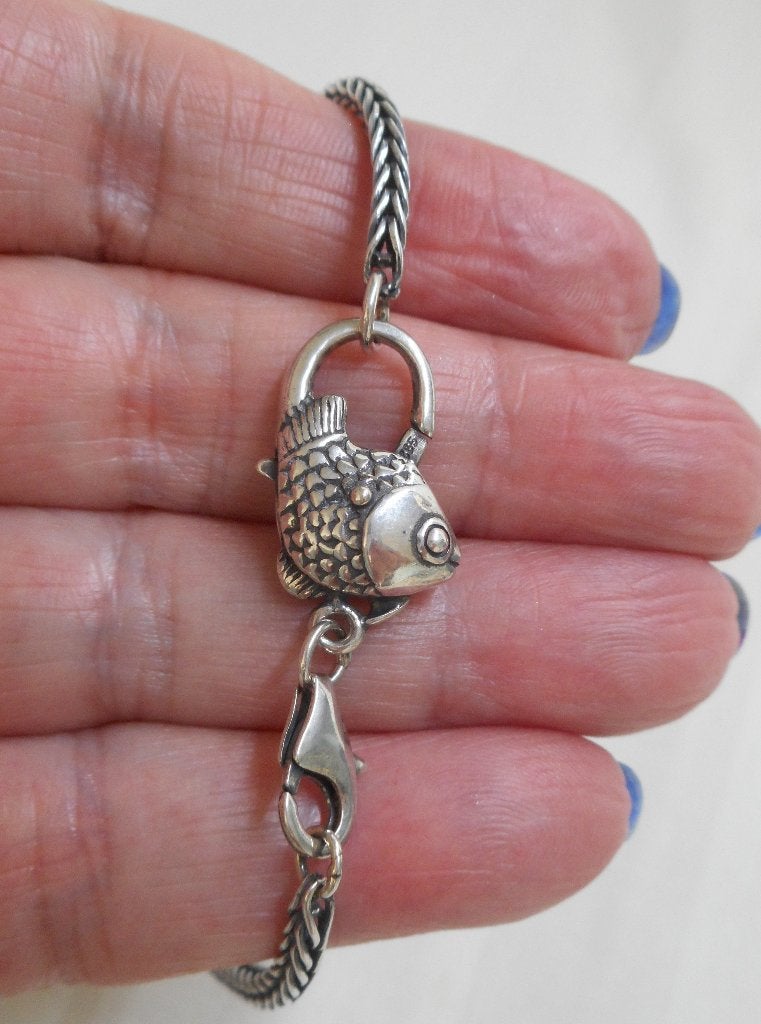 Zilveren Trollbeads armband met vis sluiting nr.1891, Verzenden, Zo goed als nieuw, Zilver, Zilver