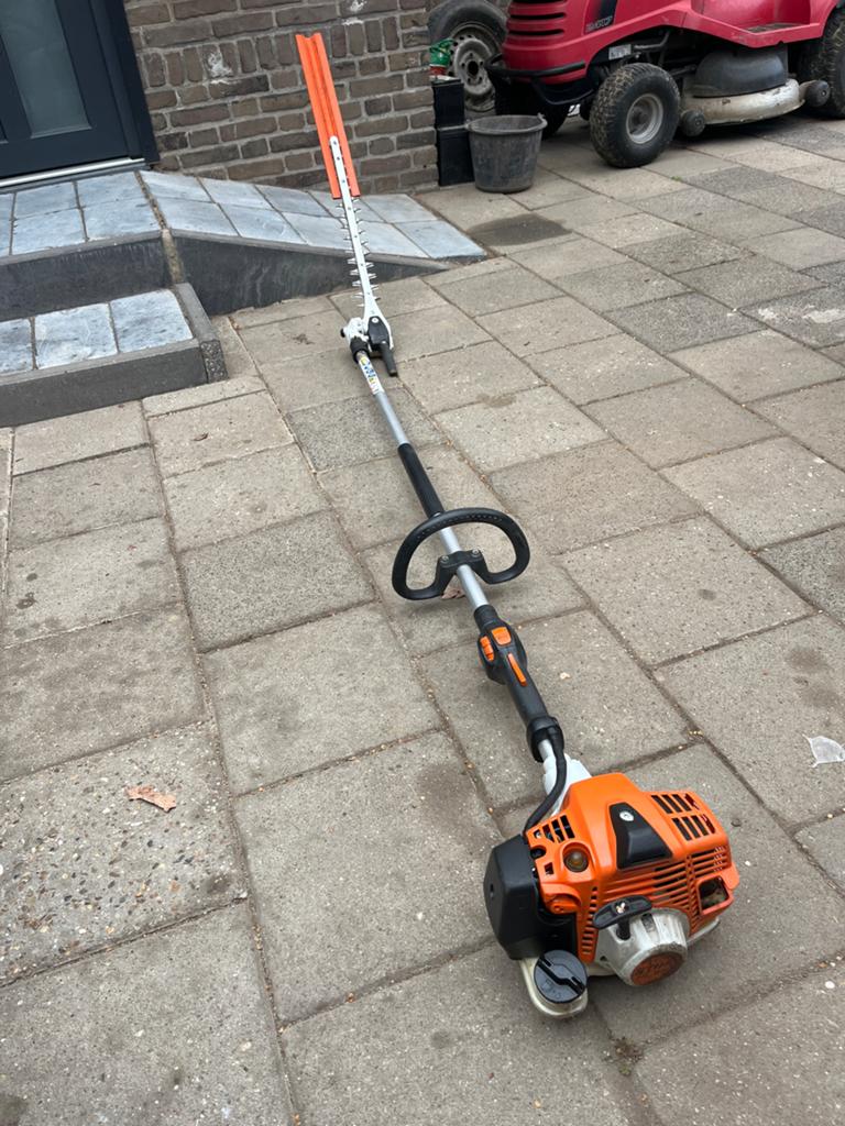 Stihl Heggenschaar op Benzine - Gebruikt, Tuin en Terras, Heggenscharen, Ophalen, Gebruikt, Benzine