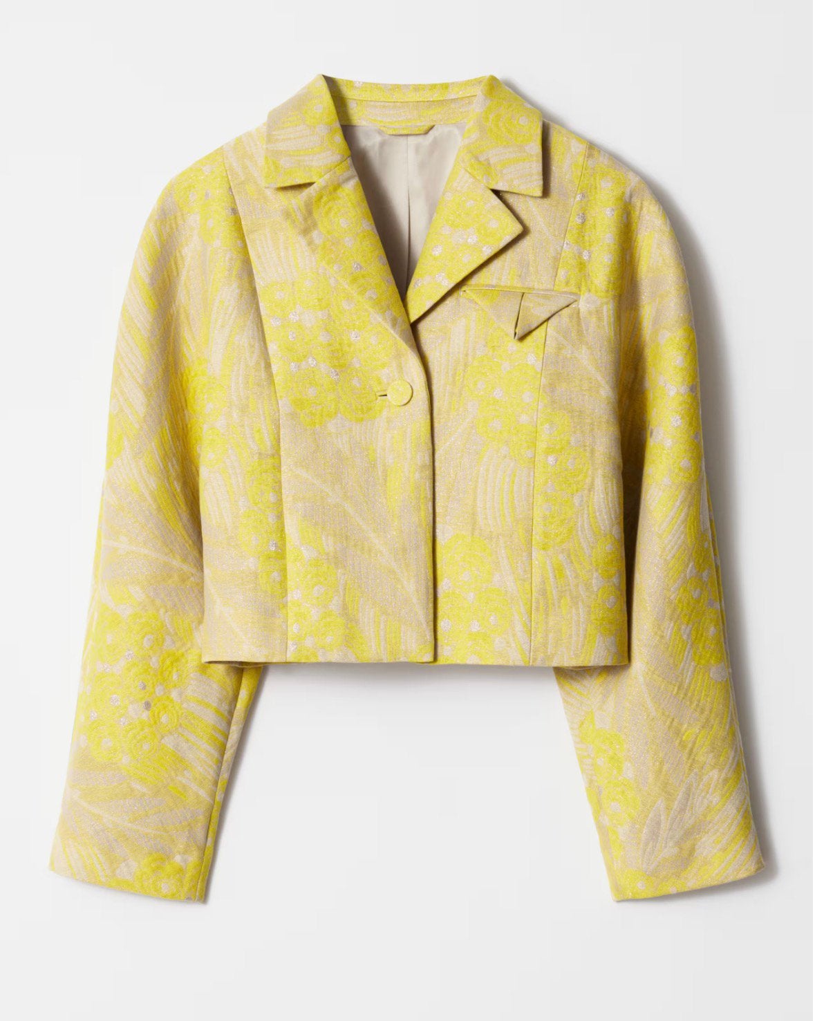 & other stories kort geel  jacquard jasje maat xs nieuw, Geel, Nieuw, Ophalen of Verzenden, Jasje