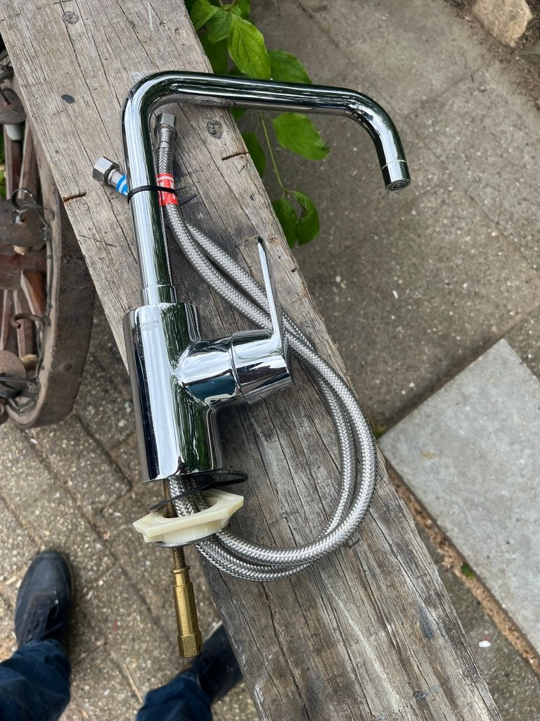 Keukenkraan Grohe verchroomde hoog uitloop, Ophalen of Verzenden, Zo goed als nieuw, Chroom, Kraan