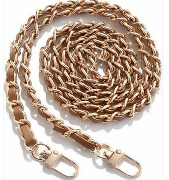 Ketting in goudkleur met leren details (voor tas), Ophalen of Verzenden, Nieuw, Overige typen