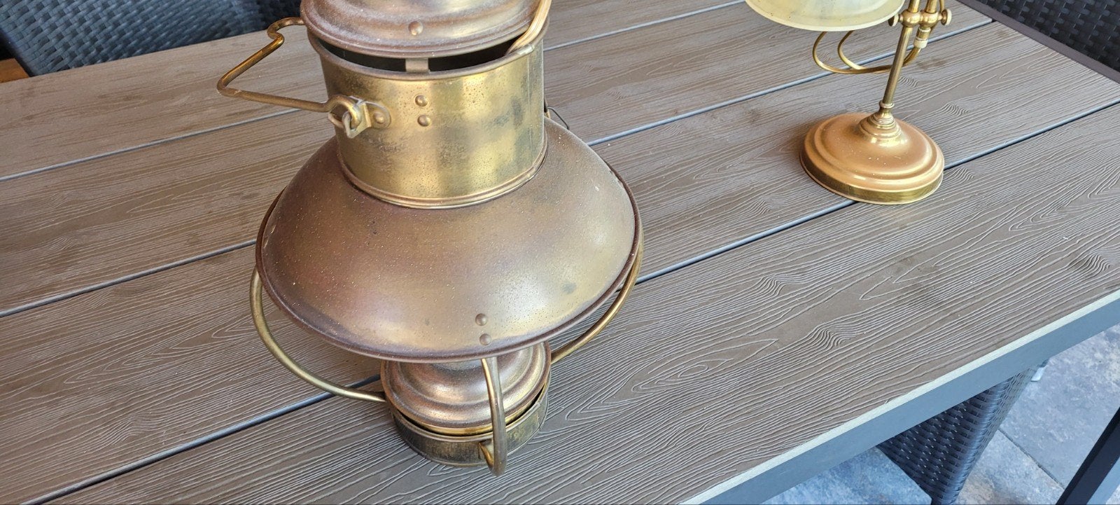 Antieke Messing Olielamp en Tafellamp, Ophalen of Verzenden