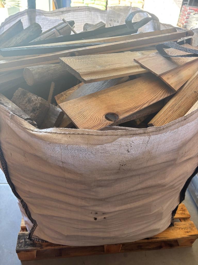 Big bag hout restanten, Ophalen, Minder dan 25 mm, Nieuw, Plank