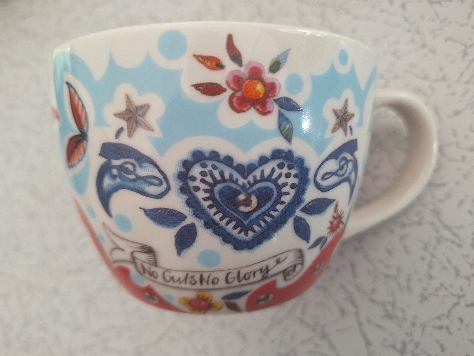 Poekie mok Pickwick Douwe Egberts - No Guts No Glory, Huis en Inrichting, Keramiek, Ophalen of Verzenden, Zo goed als nieuw, Overige stijlen