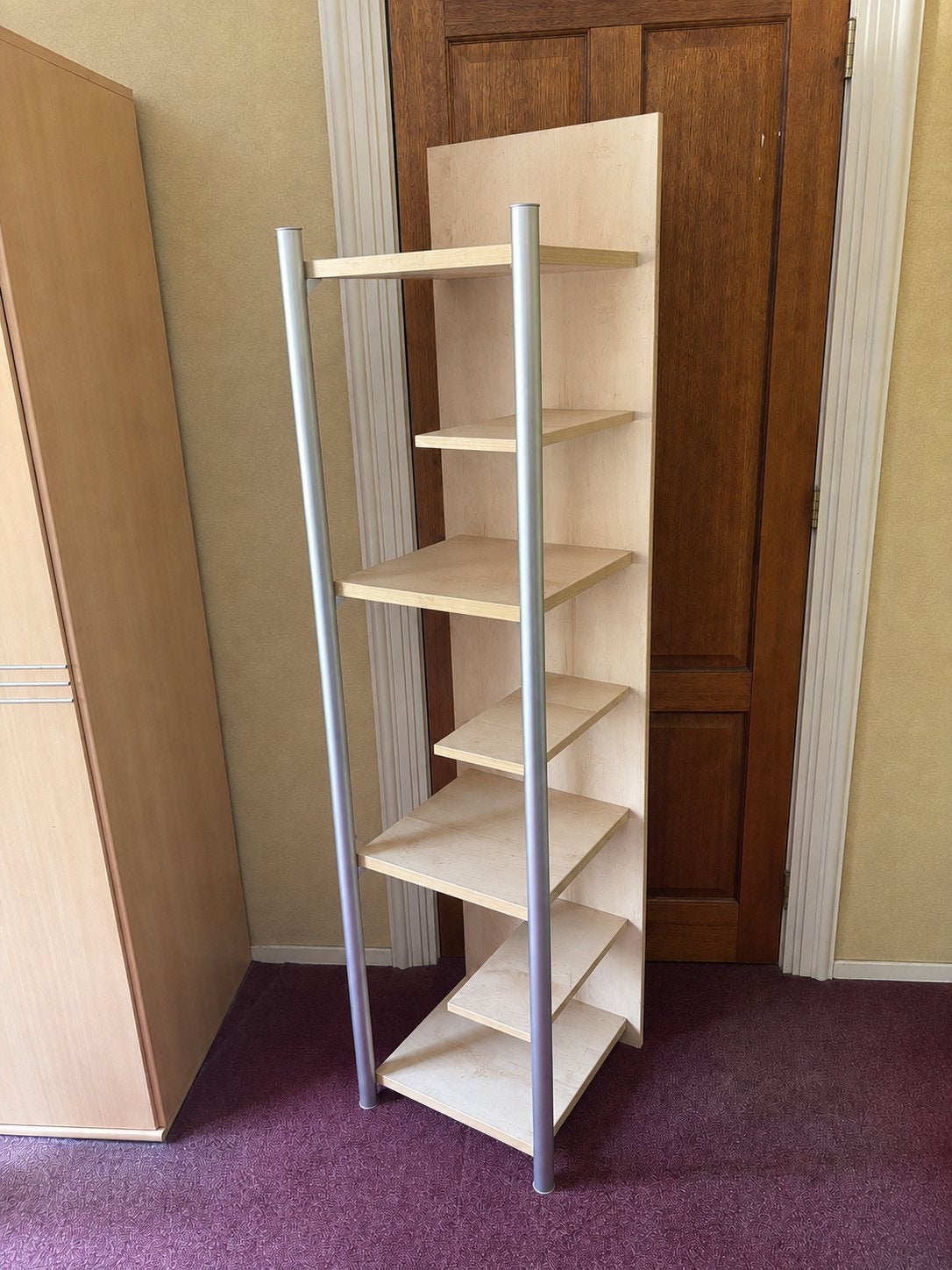 Houten Boekenrek / Opbergrek met Metalen Staanders, Huis en Inrichting, Kasten | Boekenkasten, Ophalen, Met plank(en), Minder dan 50 cm