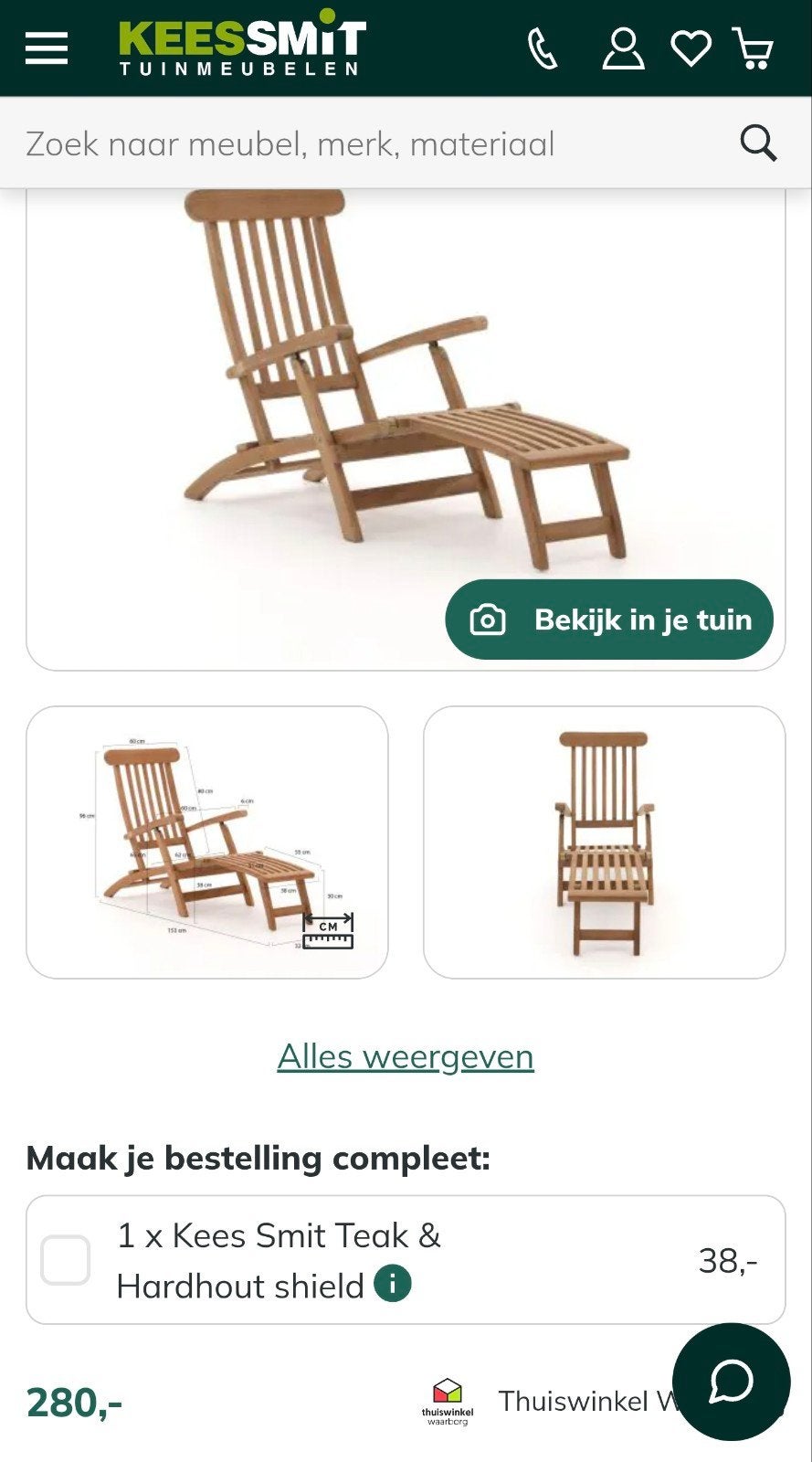 Sunyard Teakhouten Deckchairs met Madison Kussens, Tuin en Terras, Ophalen, Gebruikt