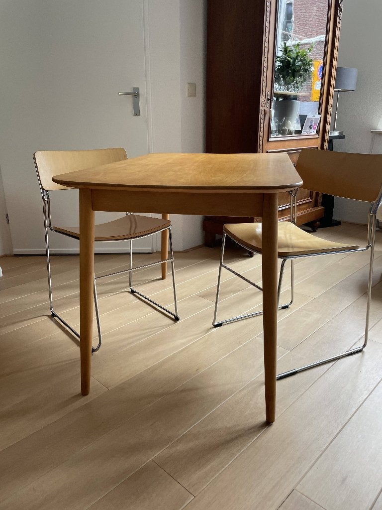 Italiaanse Sultana 2 stoelen van Arrben, jaren 70 met tafel, Huis en Inrichting, Tafels | Eettafels, Ophalen, Gebruikt, 100 tot 150 cm